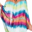 Fashion Multicolor Color Matching Decorated Batwing Sleeve Simple Bikini Cover Up Smock