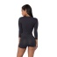 Fashion black Pure Color Decorated V Neckline Three Quarters Sleeve Slim Jumpsuit