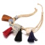Fashion Multi-color Tassel Pendant Decorated Multi-layer Short Chain Necklace