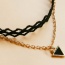 Vintage Balck Triangle Pendant Decorated Double Layer Anklet