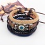 Personality Coffee Eye Decorated Hand-woven Multilayer Bracelet