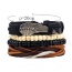 Personality Black Meatl Wing Decorated Hand-woven Multilayer Bracelet