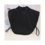 n2003 Black Pure Color Decorated T Shirt Shape Collar