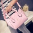 Cute Pink Cat Shape Decorated Regular Geometric Shoulder Bag