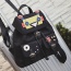 Fashion Black Rivet&cartton Robot Shape Decorated Simple Backpack