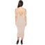 Sexy Apricot V Neckline Decorated Sleeveless Pure Color Backless Dress