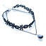 Elegant Black Waterdrop Bead Pendant Decorated Double Layer Necklace