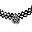 Exaggerated Black Flower Shape Pendant Decorated Hollow Out Chain Necklace
