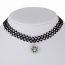Exaggerated Black Flower Shape Pendant Decorated Hollow Out Chain Necklace