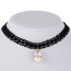 Elegant Pink Pearl Pendant Decorated Hollow Out Flower Chain Necklace