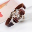 Fashion Coffee Rudder Decorated Double Layer Simple Leather Bracelet