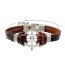 Fashion Coffee Rudder Decorated Double Layer Simple Leather Bracelet