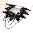 Fashion Black Tassel&diamond Decorated Hollow Out Lace Collar Necklace