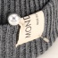Fashion Dark Gray Pearl Decorated Pure Color Design Simple Knitting Hat
