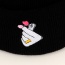 Fashion Black Loving Gesture Pattern Decorated Pure Color Knitting Hat
