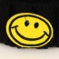 Lovely Black Smiling Face Pattern Decorated Pure Color Knitting Hat