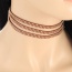 Fashion Coffee Diamond Decorated Pure Color Long Necklace
