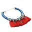 Exaggerated Red Long Tassel Pendant Decorated Simple Collar Necklace