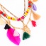 Bohemia Multi-color Tassel &feather Pendant Decorated Multilayer Short Chain Necklace