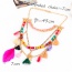 Bohemia Multi-color Tassel &feather Pendant Decorated Multilayer Short Chain Necklace