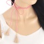 Fashion Pink Tassel Pendant Decorated Multi-layer Necklace