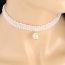Fashion White Big Pearl Pendant Decorated Short Chain Necklace