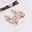 Delicate Rose Color Two Round Shape Pendant Decorated Long Chain Jewelry Sets