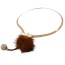 Bohemia Brown Fuzzy Ball&pearl Pendant Decorated Simple Necklace