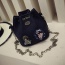 Fashion Black Badge Pattern Decorated Bucket Shape Design Shoulder Bag