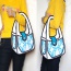 Cute Blue Cartoon 3d Geometric Pattern Decorated Simple Handbag
