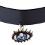 Retro Blue Eye Shape Pendant Decorated Simple Necklace