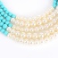 Fashion Green Pearls Decorated Multi-layer Color Matching Necklace