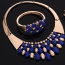 Exaggerated Blue Beads Decorated Multi-layer Simple Jewelry Sets