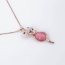 Fashion Pink Oval Shape Diamond Pendant Decorated Fox Shape Jewelry Sets (2pcs)