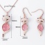 Fashion Pink Oval Shape Diamond Pendant Decorated Fox Shape Jewelry Sets (2pcs)