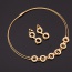 Fashion Gold Color Hollow Out Round Shape Decorated Pure Color Jewelry Sets (3pcs)
