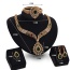 Fashion Gold Color Water Drop Shape Diamond Decorated Hollow Out Jewelry Sets (4pcs)