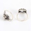 Fashion Silver Color Round Shape Diamond Decorated Irregular Shape Ring (4pcs)