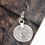 Vintage Silver Color Coin Shape Pendant Decorated Simple Earrings
