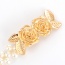 Elegant Gold Color Pearl &rase Shape Decorated Simple Belt