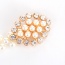 Elegant Gold Color Pearl & Diamond Decorated Simple Belt