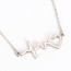 Lovely Silver Color Heart Shape Pendant Decorated Long Chian Necklace