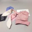 Sweet Pink Bunny Ears Decorated Pure Color Baby Gorro