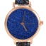 Delicate Blue Shimmering Powder Decorated Pure Color Strap Watch
