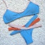 Fashion Blue Bandage Decorated Color Matching Simple Design Bikini