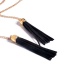 Fashion Black+gold Color Tassel Decorated Simple Design Long Chain Necklace