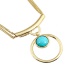 Fashion White+golden Color Hollow Out Round Shape Pendant Decorated Simple Design Necklace