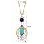 Fashion Multi-color Hollow Out Oval Shape Pendant Decorated Simple Necklace