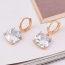 Sweet Red Square Shape Diamond Decorated Simple Design Earrings