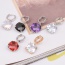 Sweet White+silver Color Square Shape Diamond Decorated Simple Design Earrings